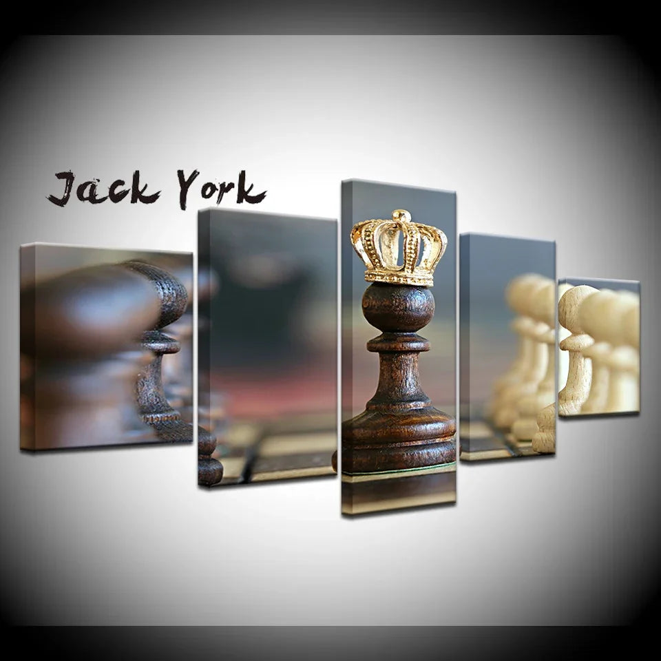 Canvas Painting International chess 5 Pieces Wall Art Painting