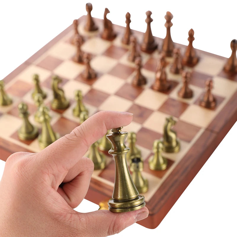 High-quality chess 30cm/11.8inch bronze and red copper alloy pieces