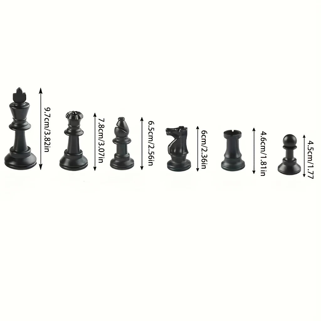 Tournament Size Plastic Chess Pieces Set 9.7cm King