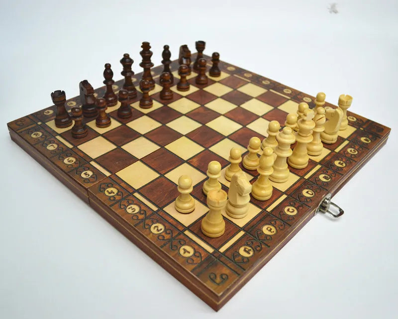 Folding Wooden Portable Chess Game Board Wooden Chess Board