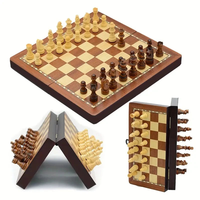 Wooden chess piece set 38cm/15inch foldable large-sized high-end design