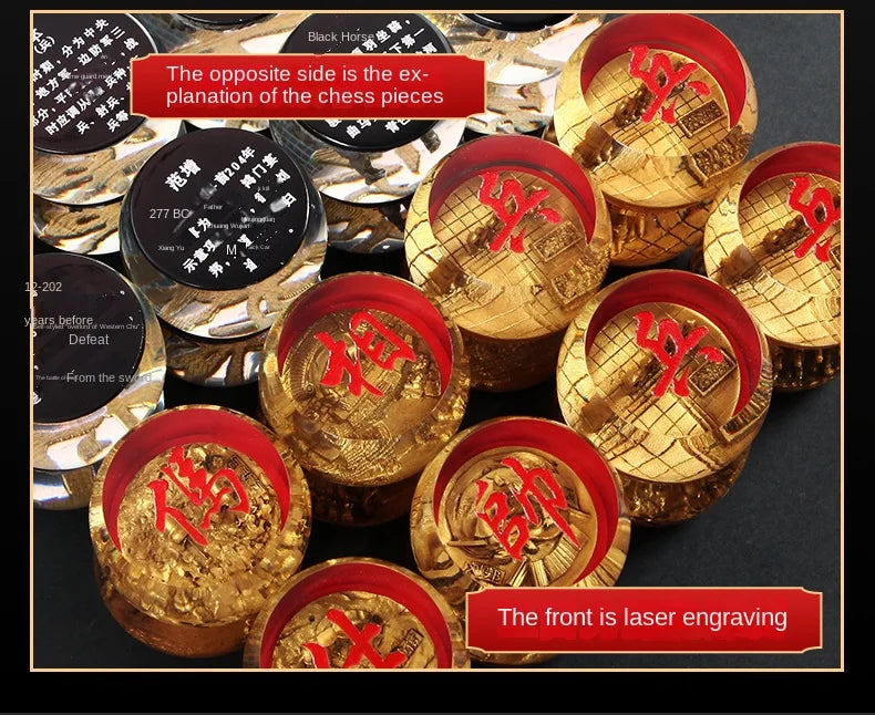 Crystal Chess Large Set High-end with Chessboard Creative Durable Gift