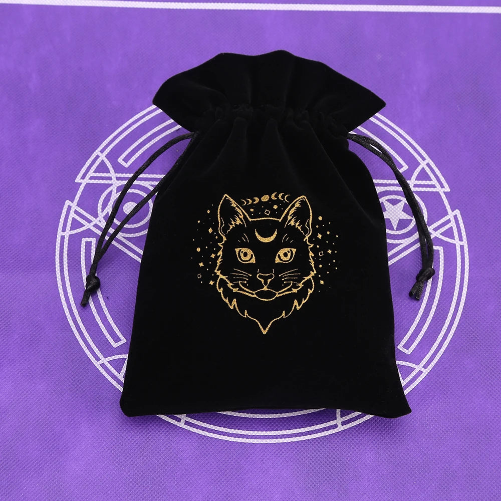 1pcs Black Velvet Tarot Storage Bag Mini Drawstring Package