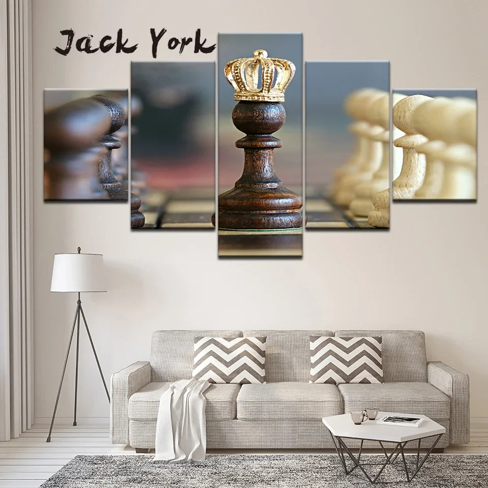 Canvas Painting International chess 5 Pieces Wall Art Painting