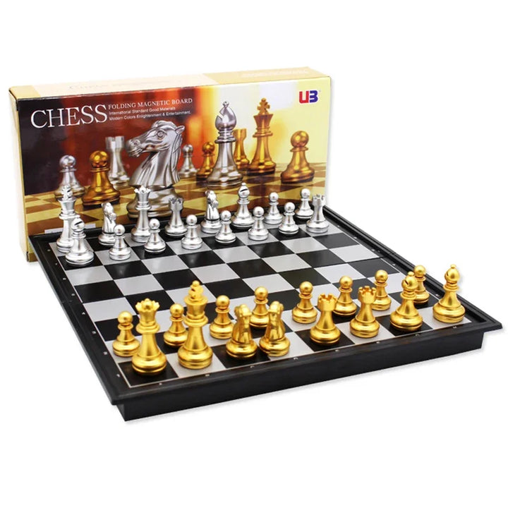 Medieval Folding Classic Chess Set With Chessboard