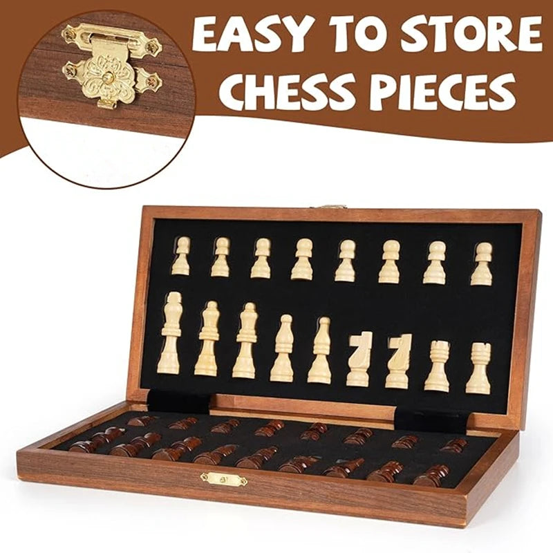 30cm/12inch Travel Chess Wooden Magnetic Chessboard