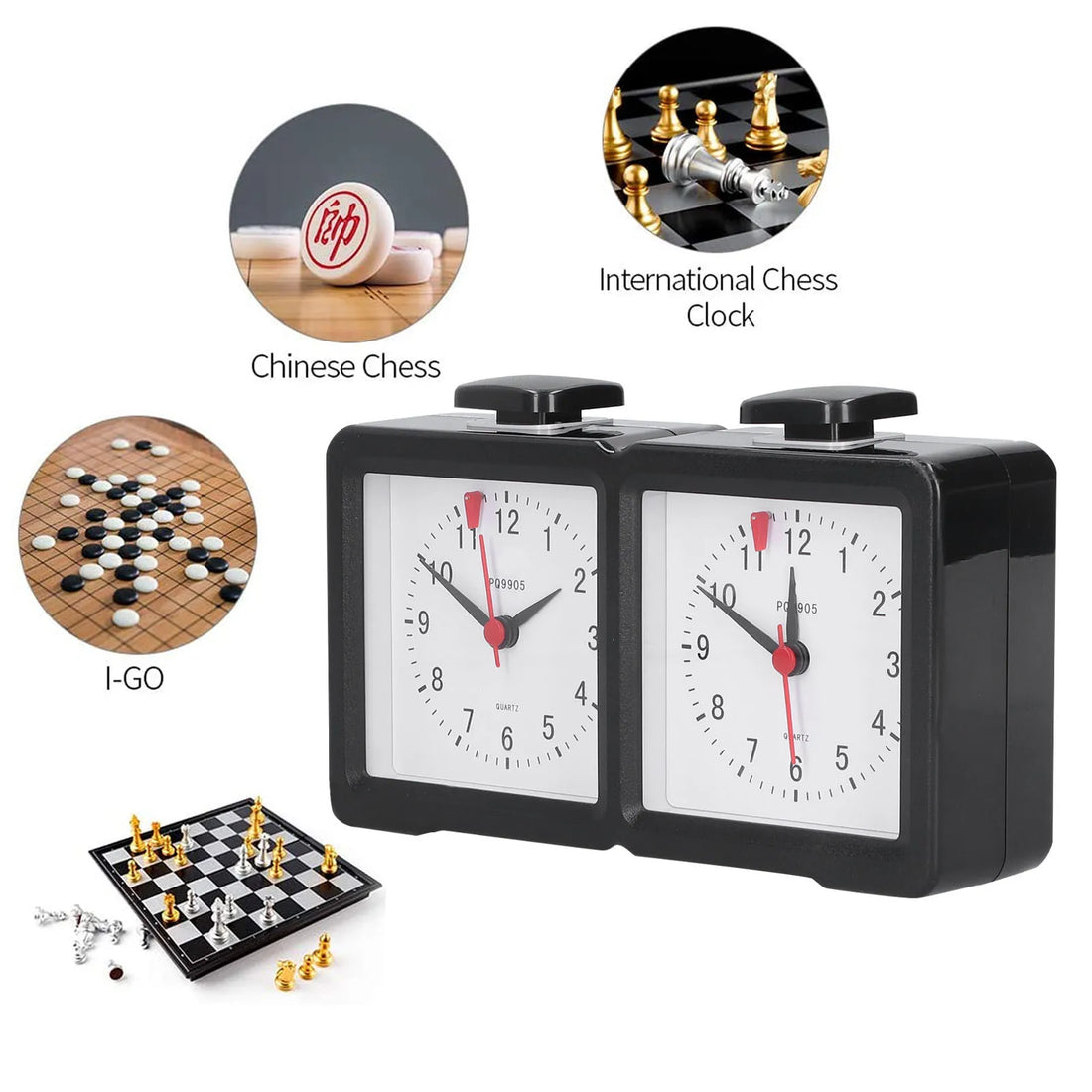 Multifunction Chess Analog Clock Count Up Count Down Timer Mute