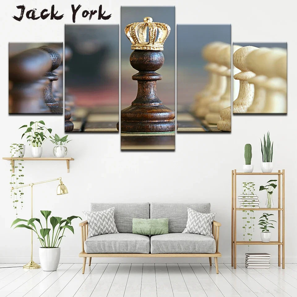 Canvas Painting International chess 5 Pieces Wall Art Painting