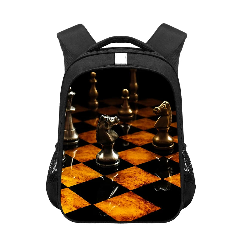 Chess Player Game Print Backpack for Teenager Cute Chess