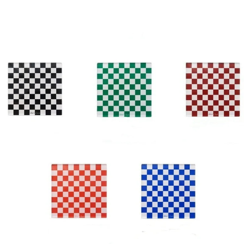 Square Checkerboard Grid Coasters Creative Acrylic Waterproof Anti-scald Mats