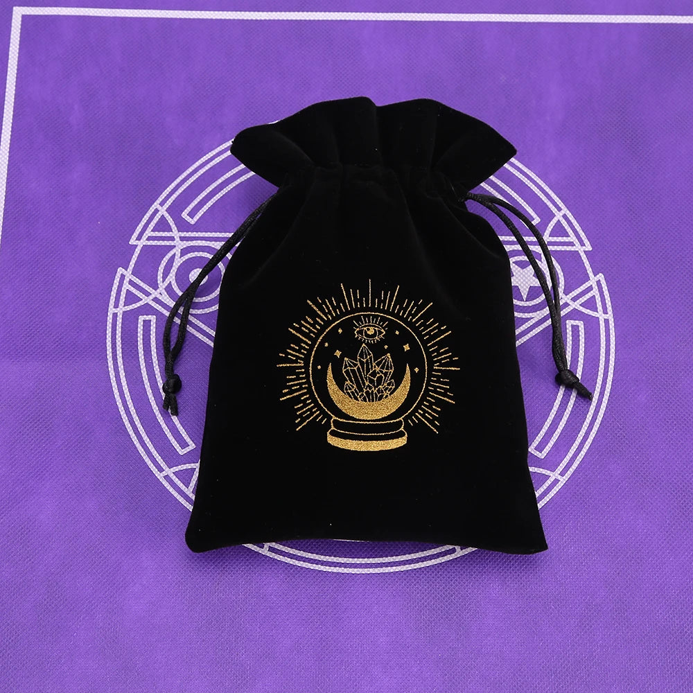 1pcs Black Velvet Tarot Storage Bag Mini Drawstring Package