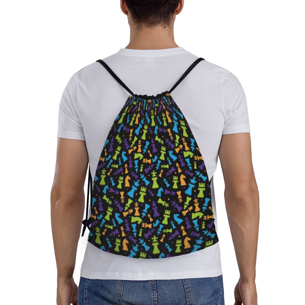 Custom Fashion Chess Drawstring Bags