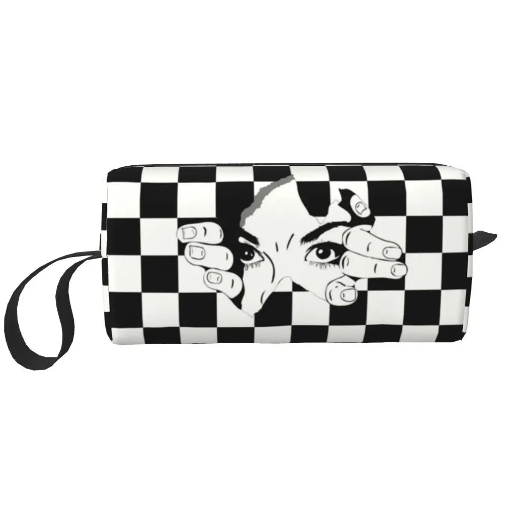 Custom Fashion Chess Toiletry Bag for Women Chessboard