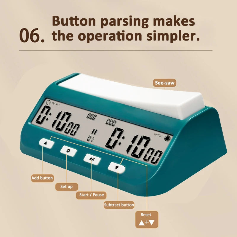 Professional Board Game Timer Count Up Down Competition Hour Meter