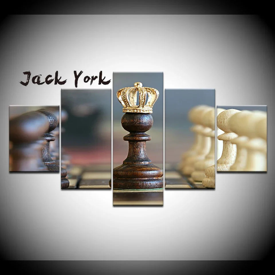 Canvas Painting International chess 5 Pieces Wall Art Painting