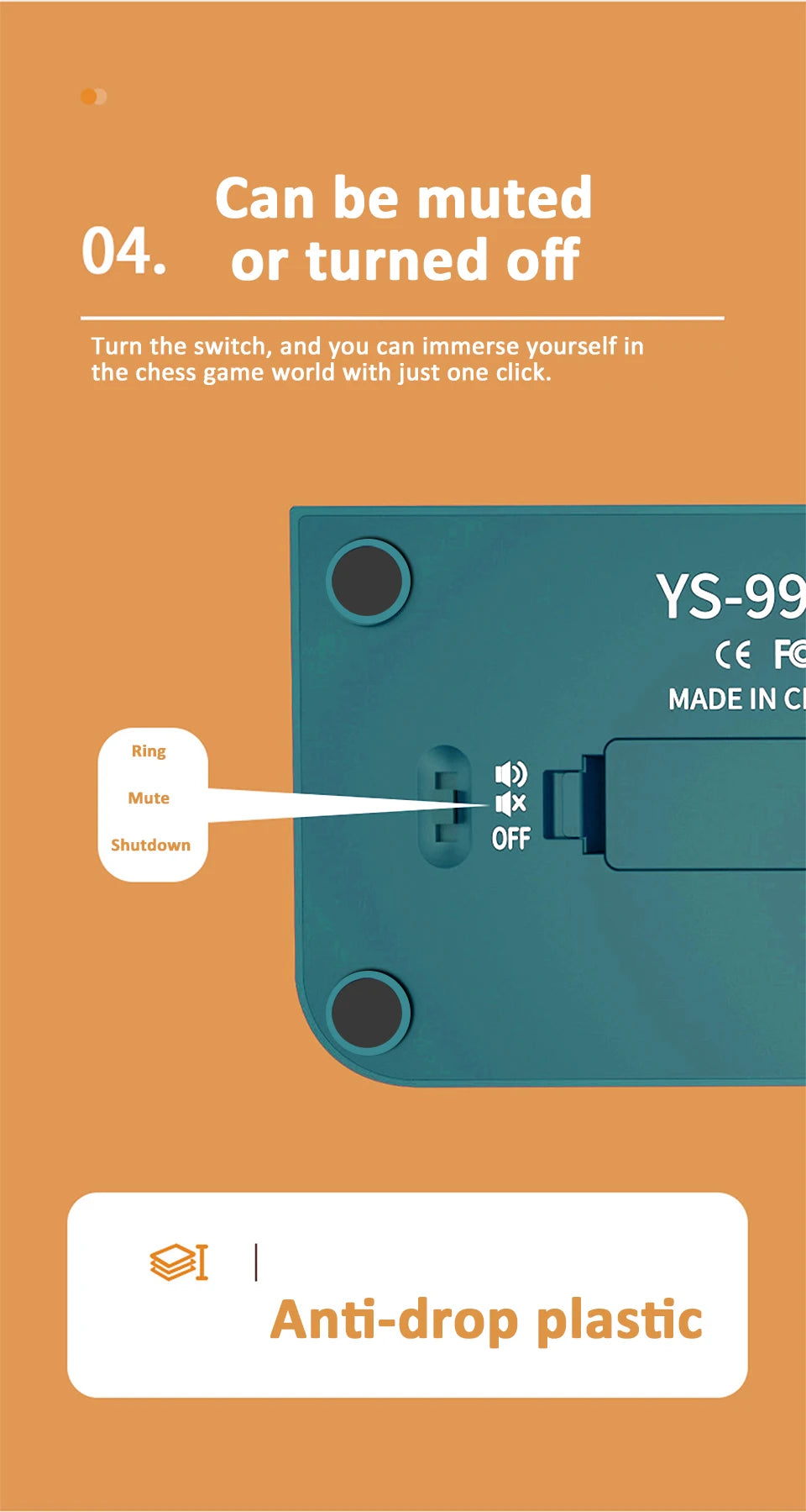 Professional Board Game Timer Count Up Down Competition Hour Meter