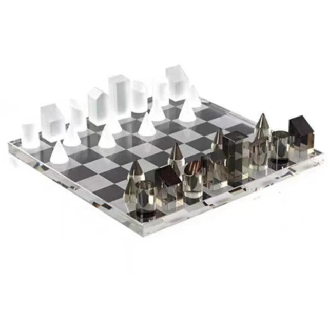 Geometric Crystal Chess Chessboard Clear Glass Chess