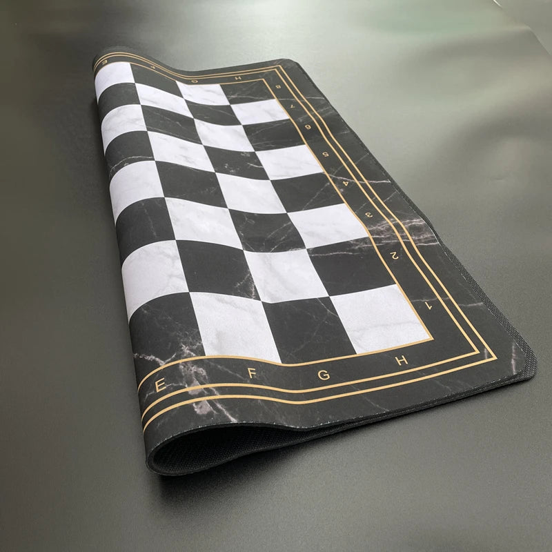 52cm Marble Soft Rubber Roll‑Up Chess Board | Large Tournament Mat