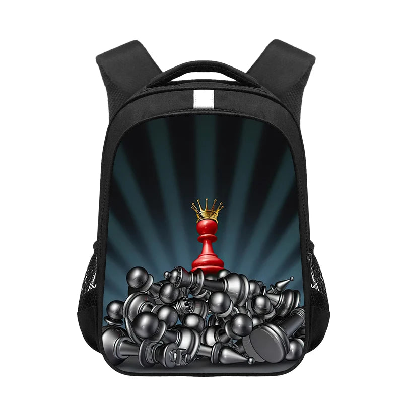 Chess Player Game Print Backpack for Teenager Cute Chess