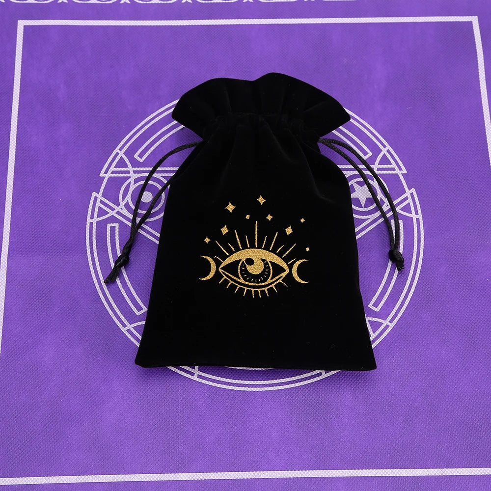 1pcs Black Velvet Tarot Storage Bag Mini Drawstring Package