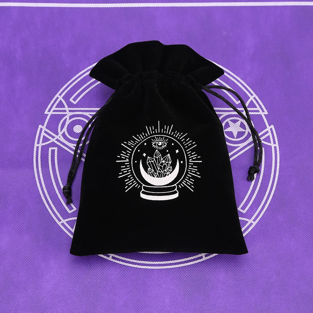1pcs Black Velvet Tarot Storage Bag Mini Drawstring Package