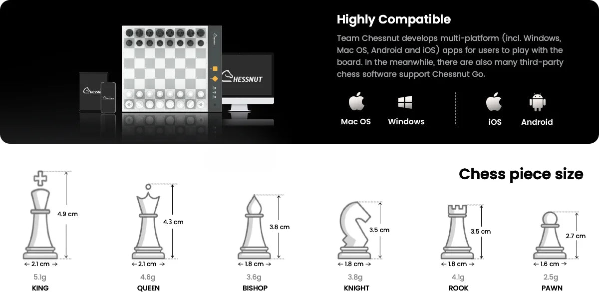 Ultimate Portable Travel Electronic Chessboard ((Grey))