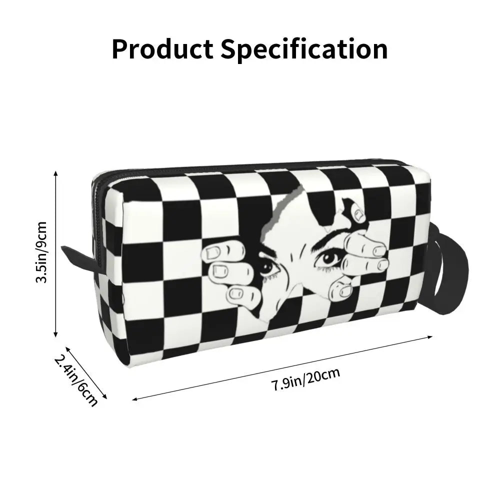 Custom Fashion Chess Toiletry Bag for Women Chessboard
