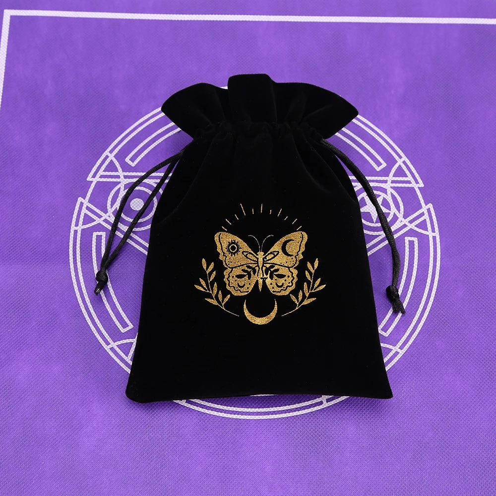1pcs Black Velvet Tarot Storage Bag Mini Drawstring Package