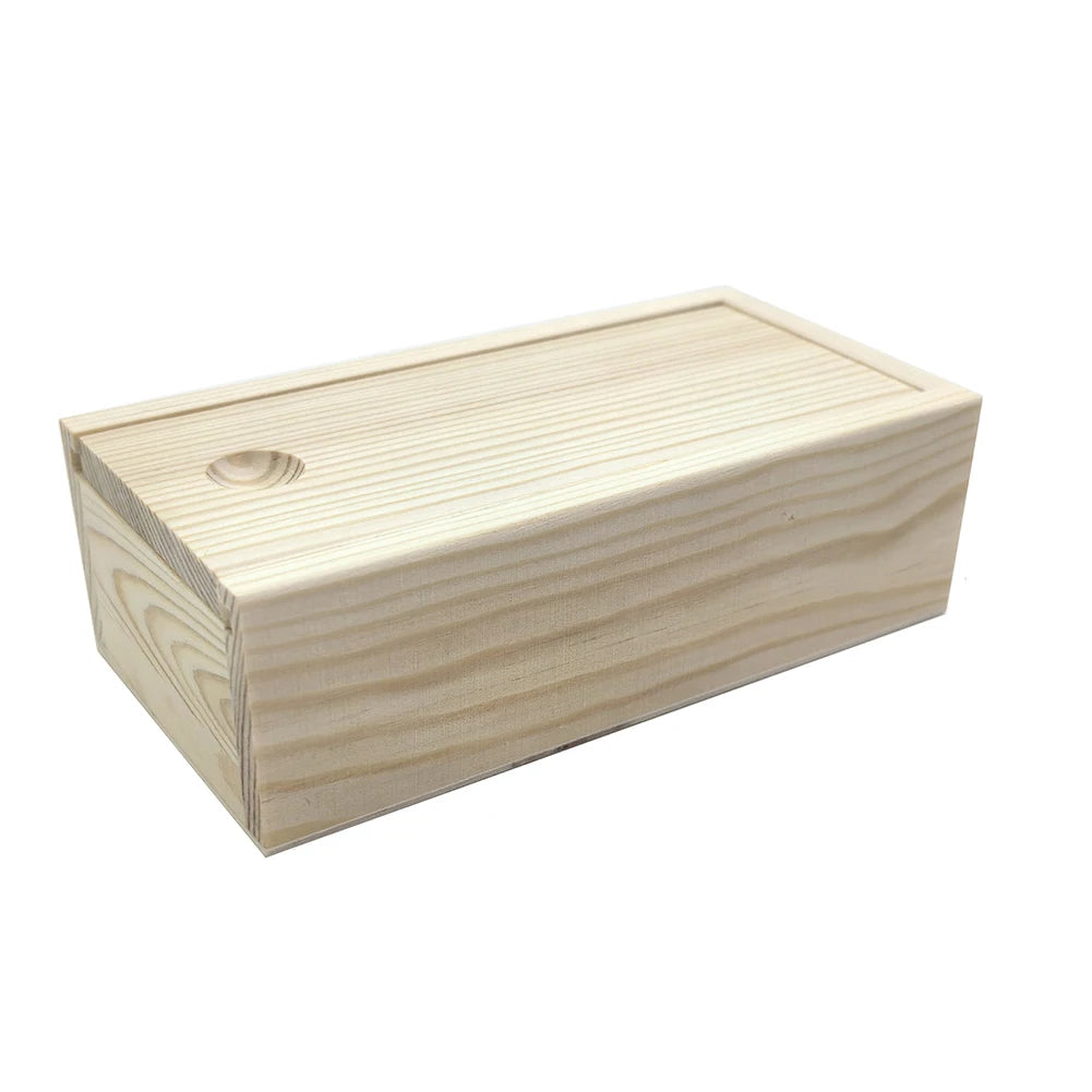 Pine Pull-out Box Sliding Cover Wooden Box