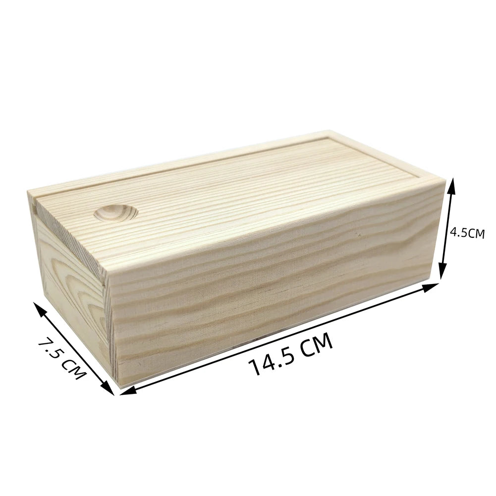 Pine Pull-out Box Sliding Cover Wooden Box