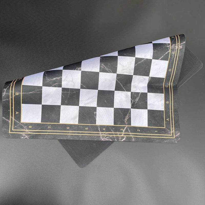 52cm Marble Soft Rubber Roll‑Up Chess Board | Large Tournament Mat