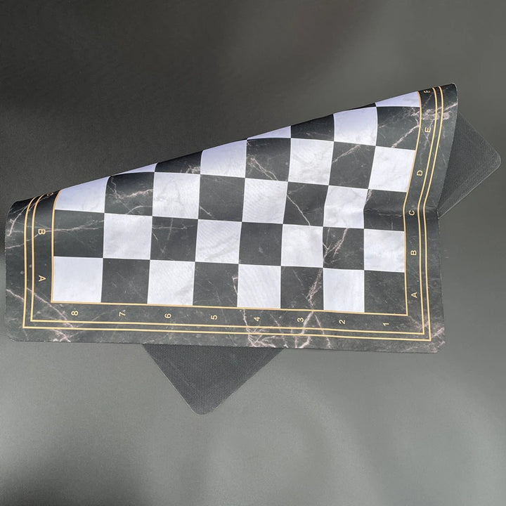 52cm Marble Soft Rubber Roll‑Up Chess Board | Large Tournament Mat