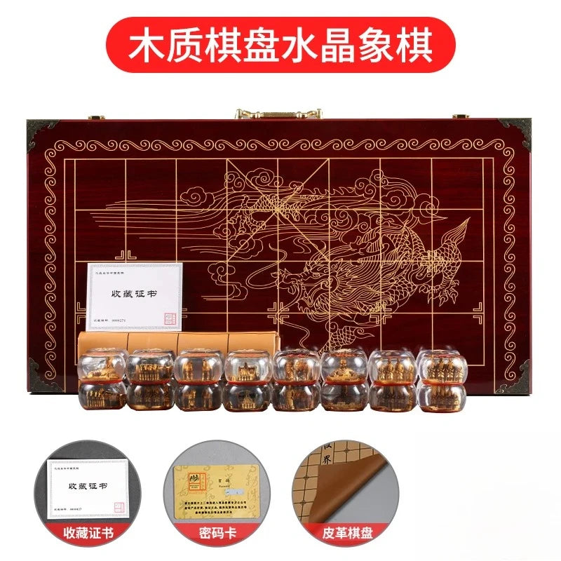 Crystal Chess Large Set High-end with Chessboard Creative Durable Gift