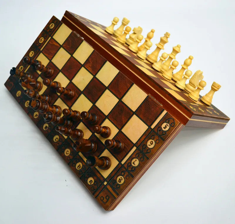 Folding Wooden Portable Chess Game Board Wooden Chess Board