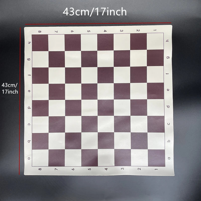 Chessboard 43cm/17inch Portable Rolled PVC Leather Soft Chess