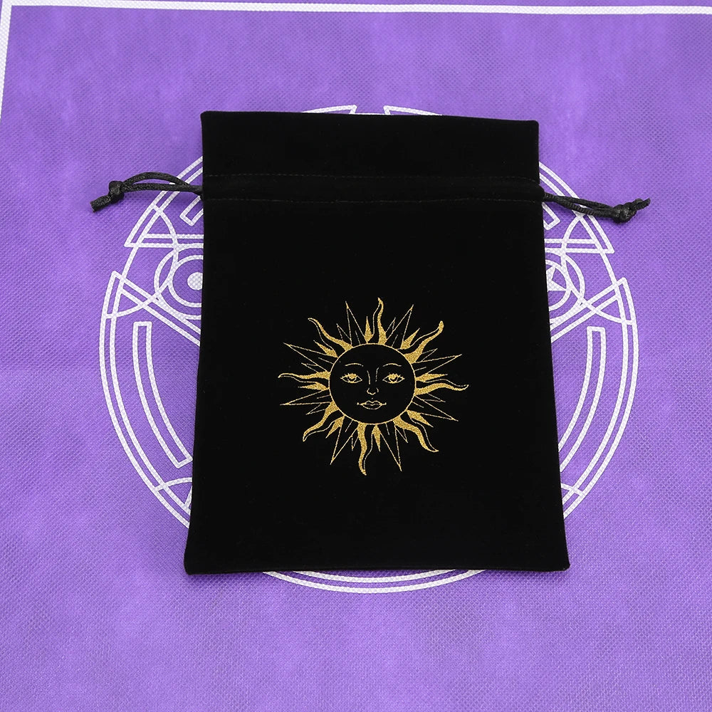 1pcs Black Velvet Tarot Storage Bag Mini Drawstring Package