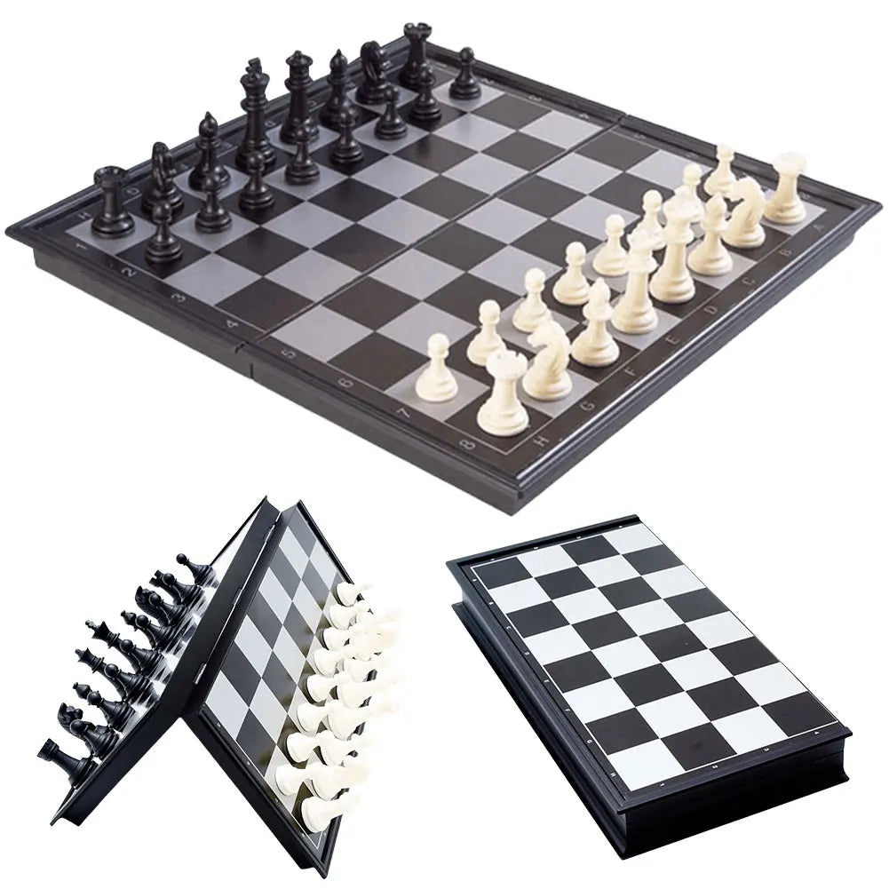 Échiquier Magnétique Pliant 19,5×19,5 cm – Jeu de Voyage Portable en Plastique