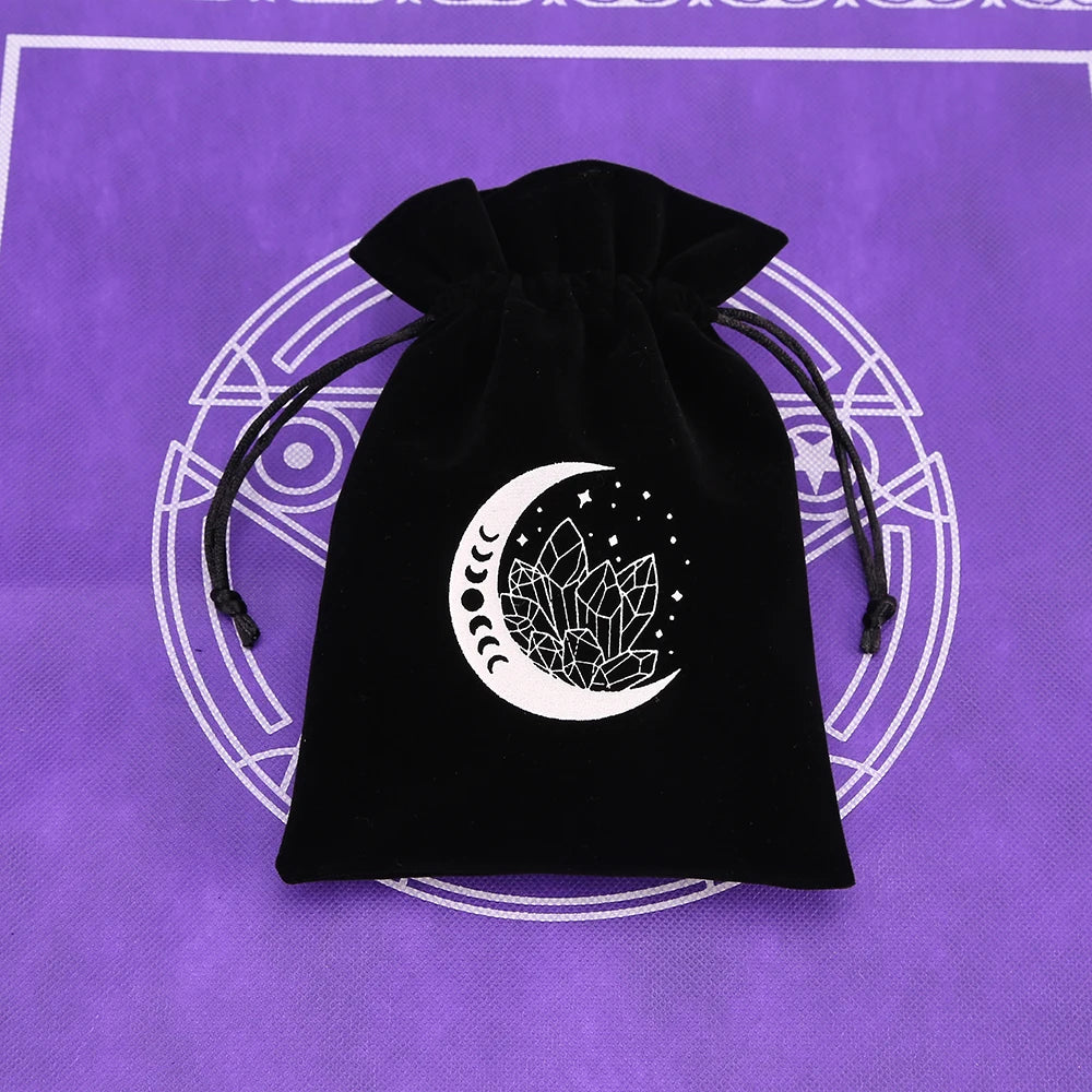 1pcs Black Velvet Tarot Storage Bag Mini Drawstring Package