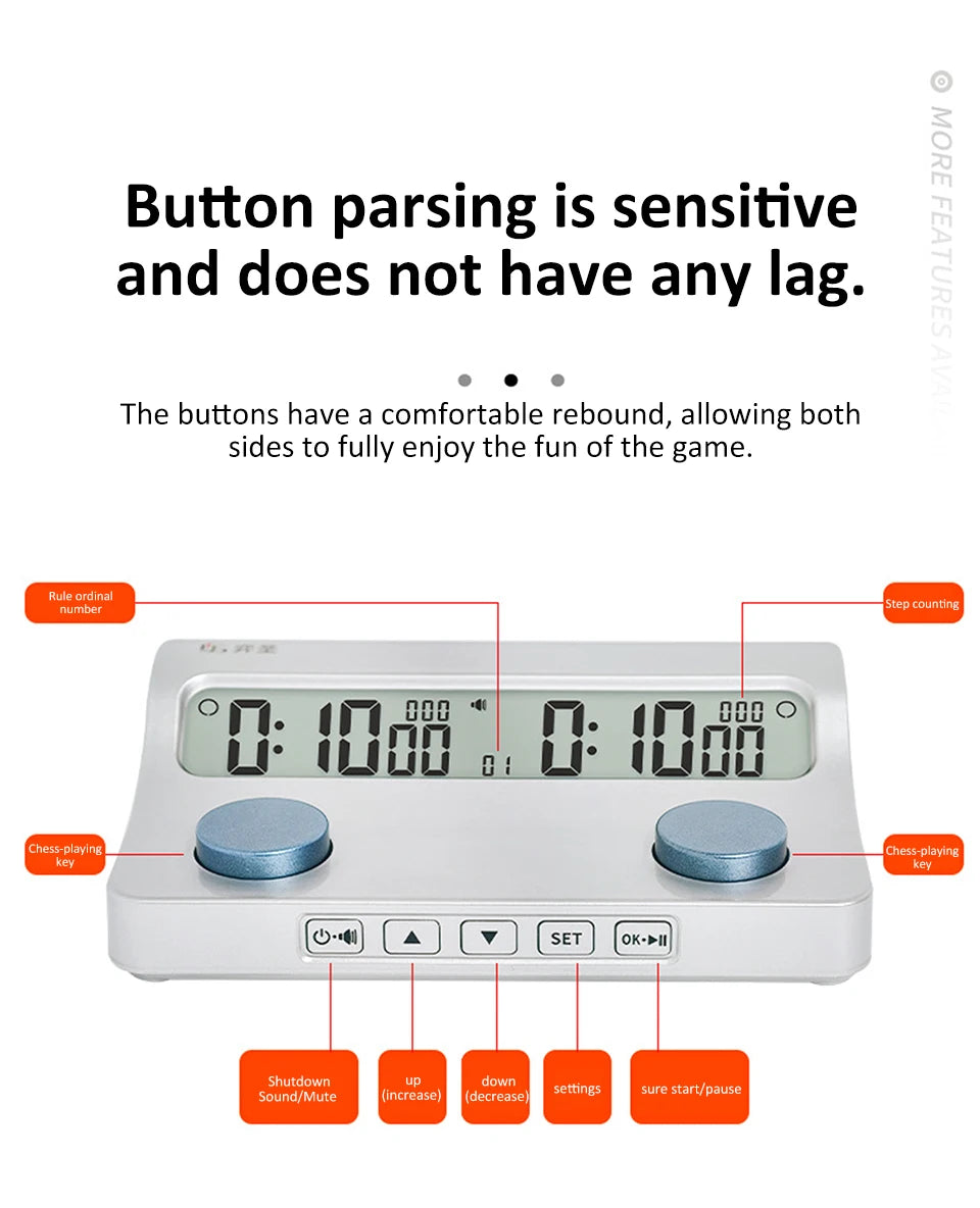 YS-905 Professional Chess Timer Clear and Long-Lasting Display Digital Chess