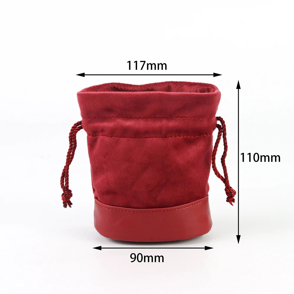 Red Dice Bag with PU Leather+Velvet Splicing Design