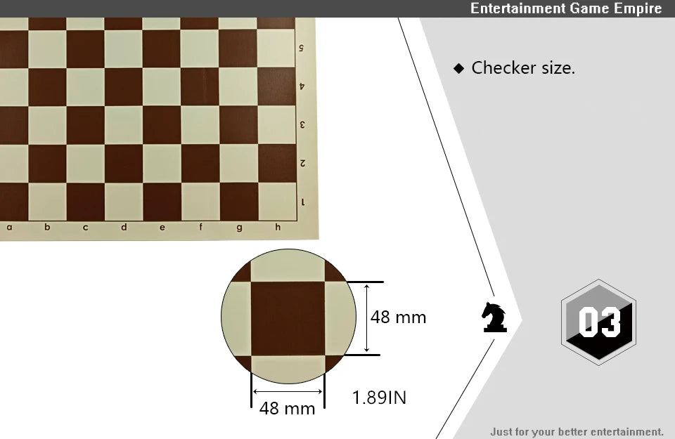 High Quality Portable Rolled PVC Leather Soft Chessboard 43*43cm