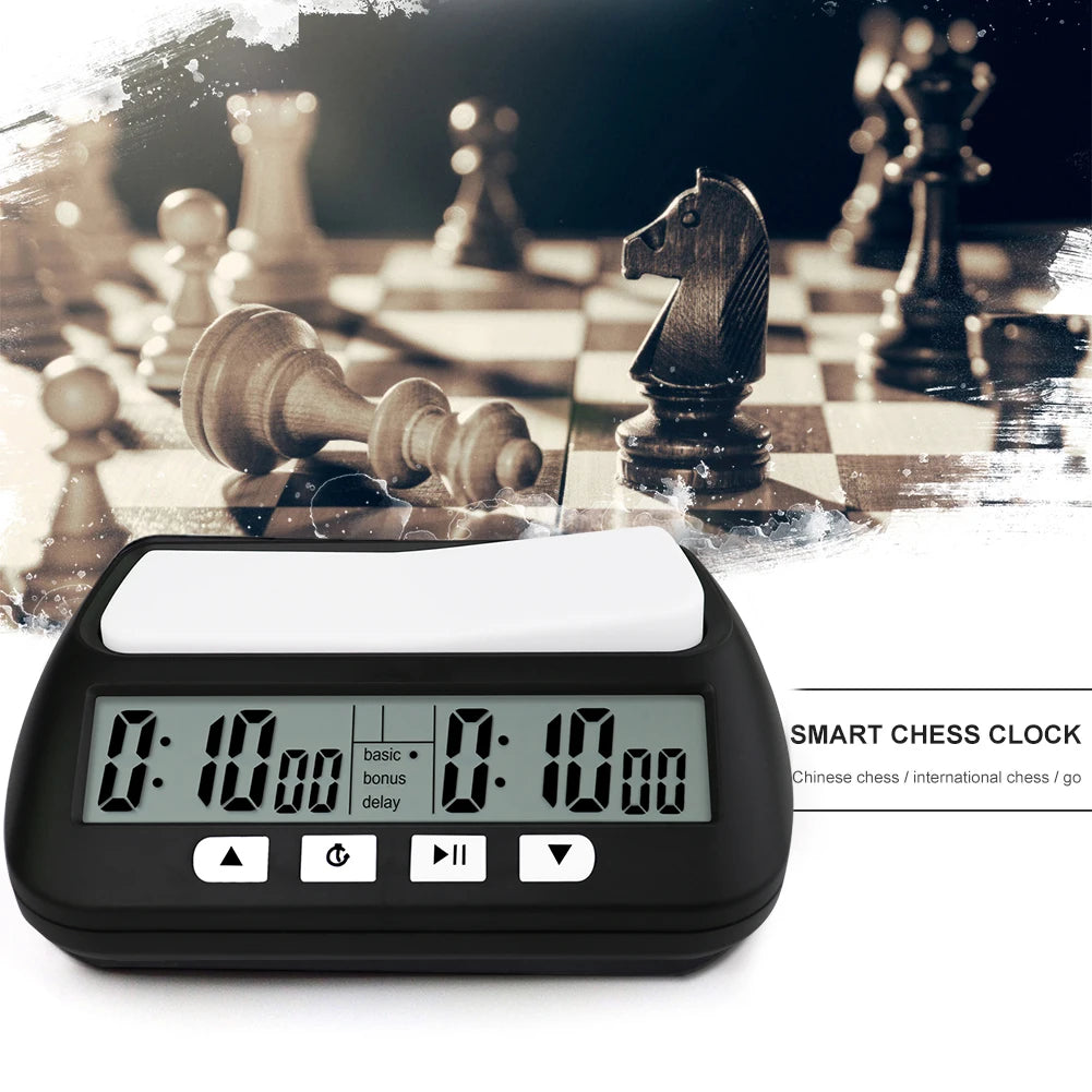 Professional Chess Clock Count Up Down Board Game Stopwatch Portable