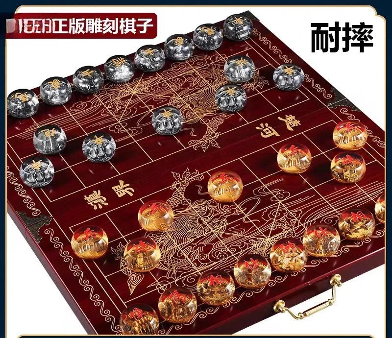 Crystal Chess Large Set High-end with Chessboard Creative Durable Gift