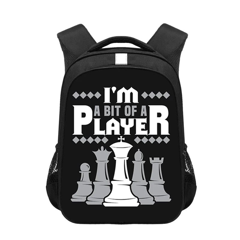Chess Player Game Print Backpack for Teenager Cute Chess