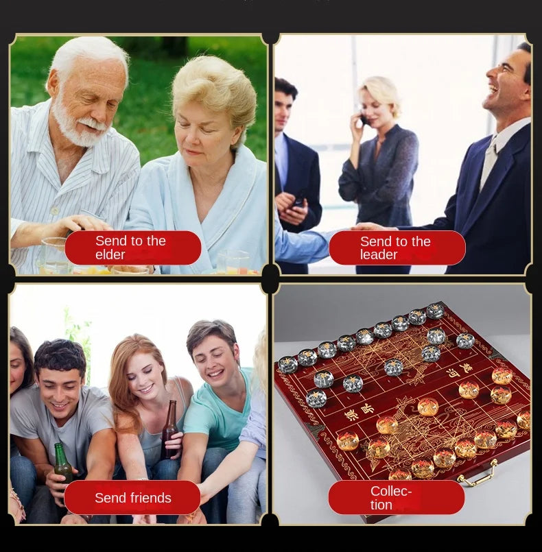 Crystal Chess Large Set High-end with Chessboard Creative Durable Gift