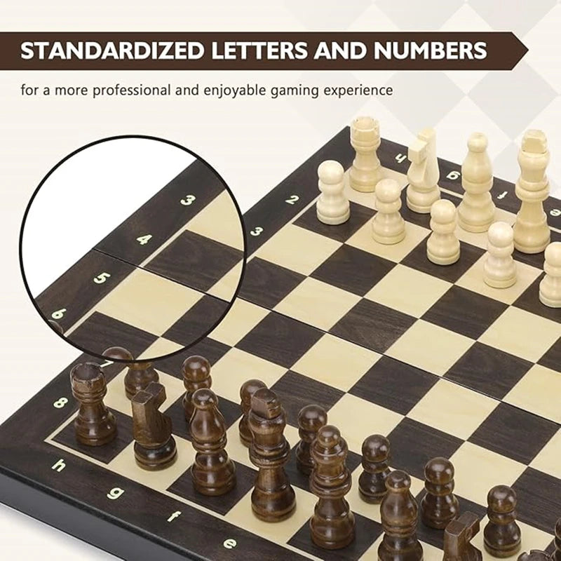 Travel Portable Chess 30/12 inch Wooden Chess Folding Board