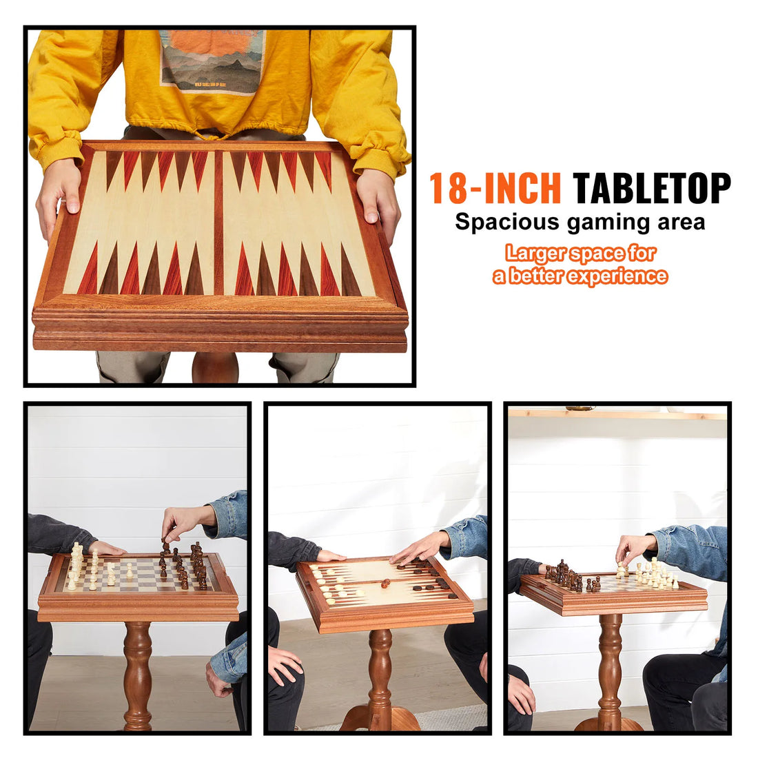 Premium Wooden Chess Table Deluxe Combo Game Table Furniture Set