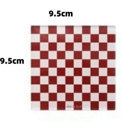 Square Checkerboard Grid Coasters Creative Acrylic Waterproof Anti-scald Mats