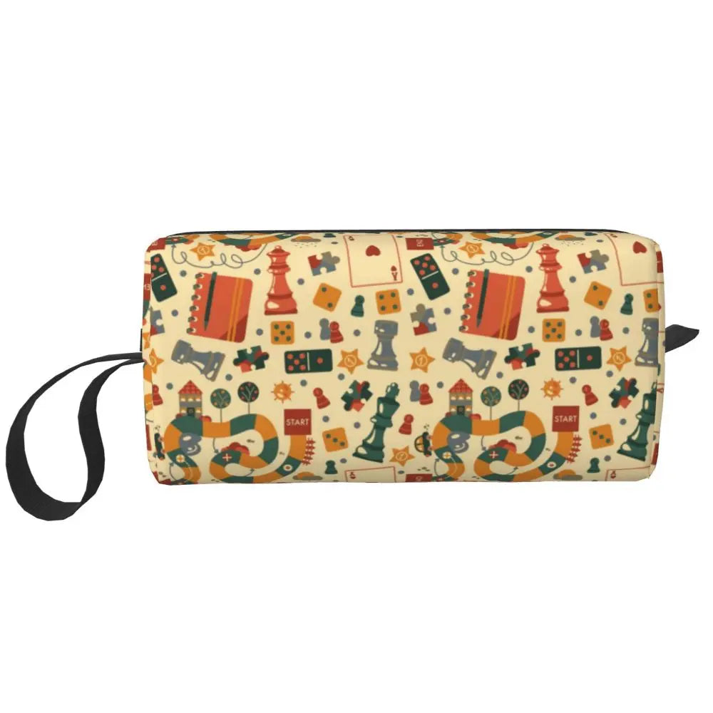 Custom Fashion Chess Toiletry Bag for Women Chessboard