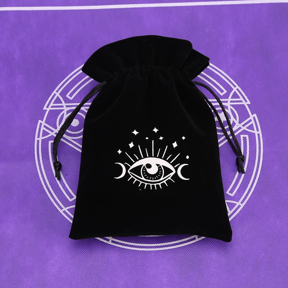 1pcs Black Velvet Tarot Storage Bag Mini Drawstring Package